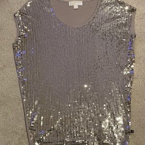 Michael Kors Gold Sequin Top Size Small Shirt